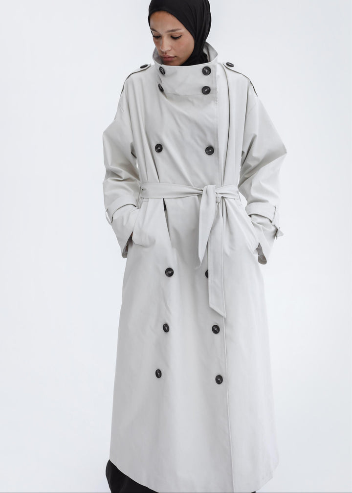 The Funnel Neck Trench In Beige