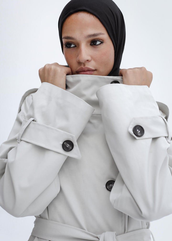 The Funnel Neck Trench In Beige