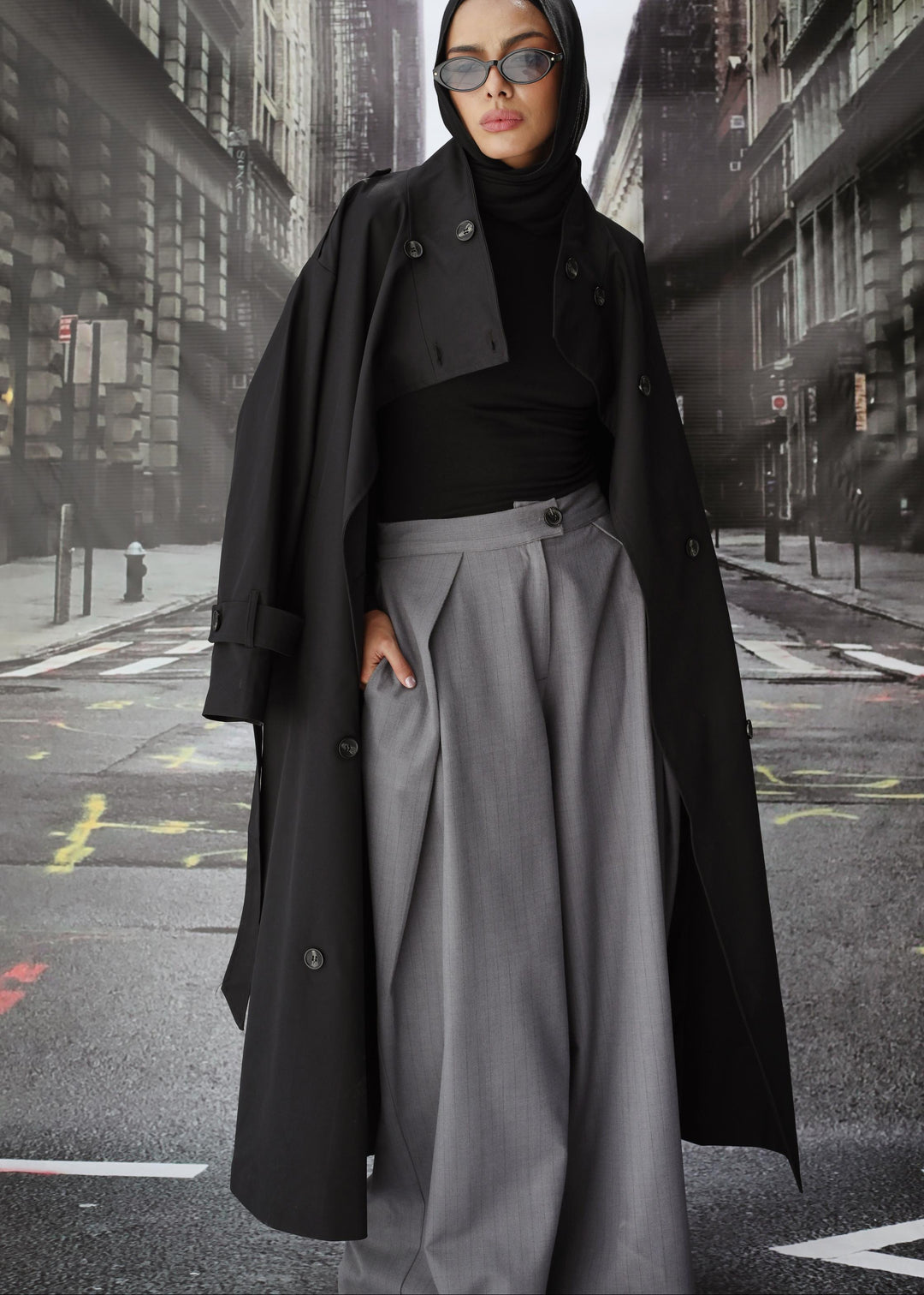 The City Pleat Pants In Gray