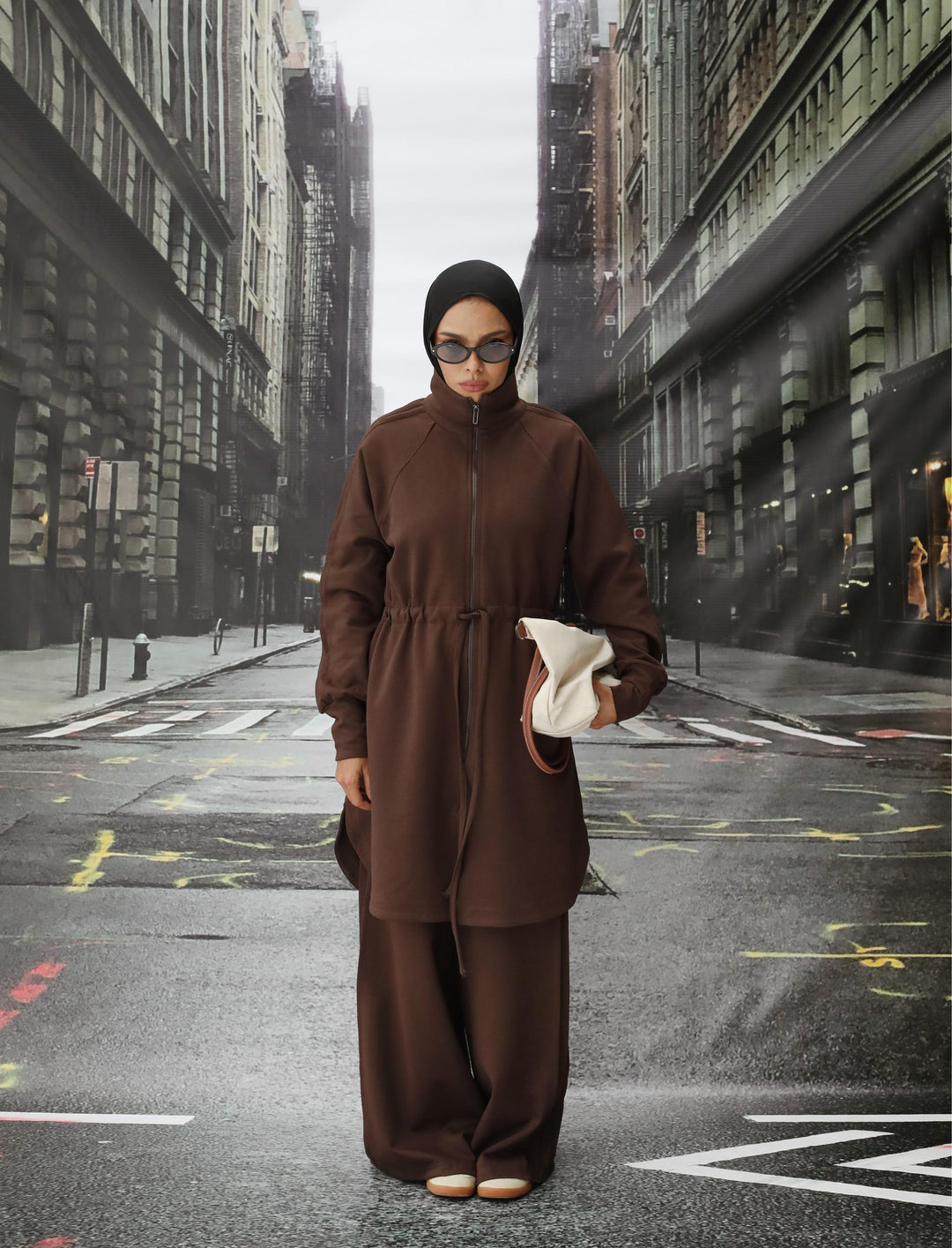 The Sporty Pleats Set In Brown