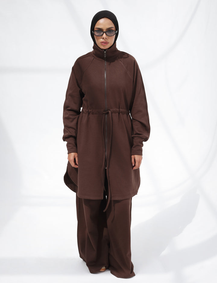 The Sporty Pleats Set In Brown