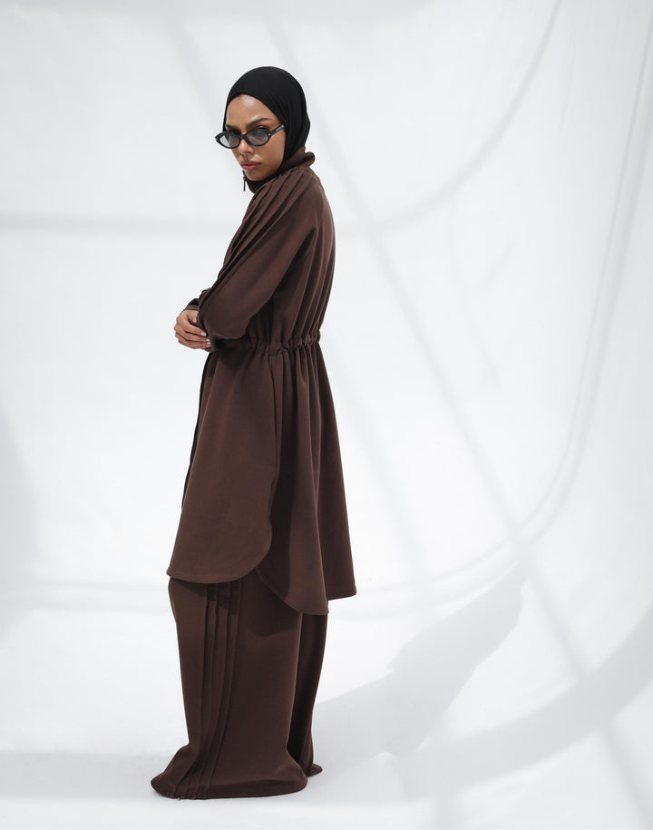 The Sporty Pleats Set In Brown