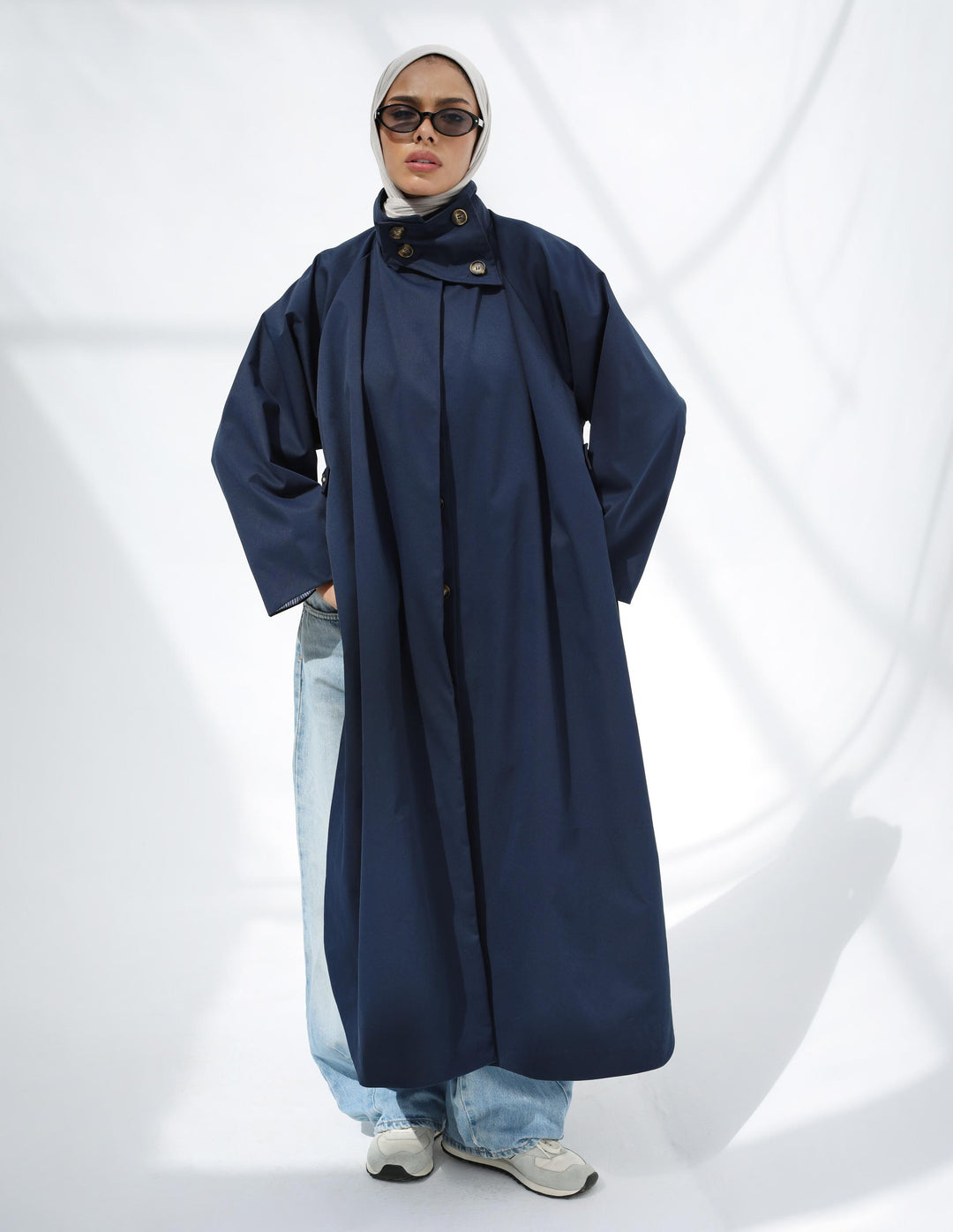 The City Cape In Navy Blue