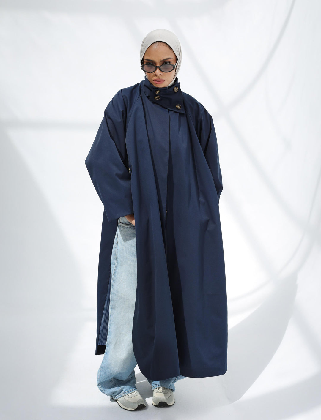 The City Cape In Navy Blue