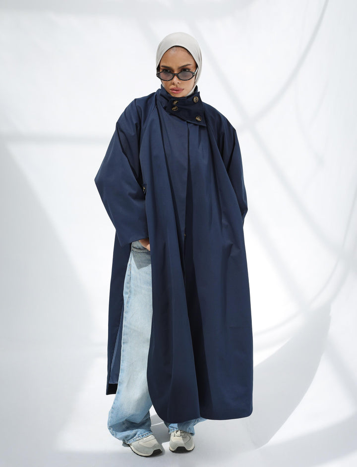 The City Cape In Navy Blue