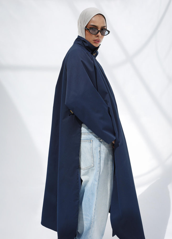 The City Cape In Navy Blue
