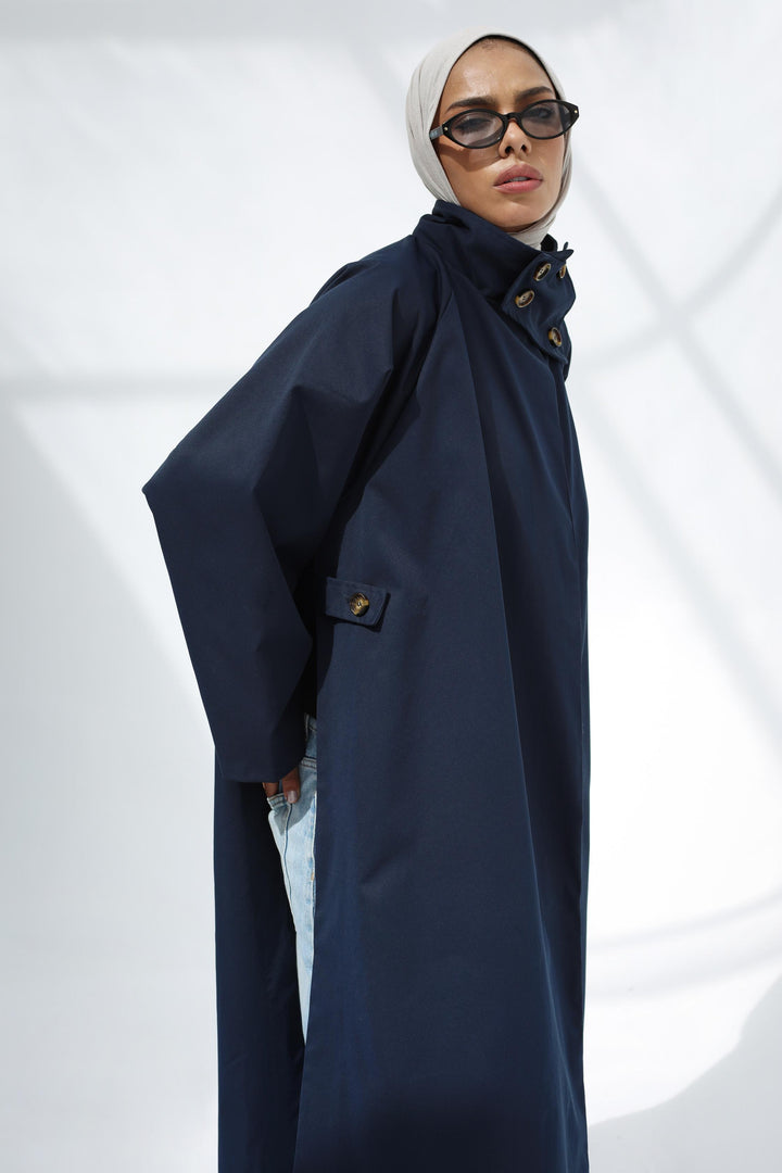 The City Cape In Navy Blue