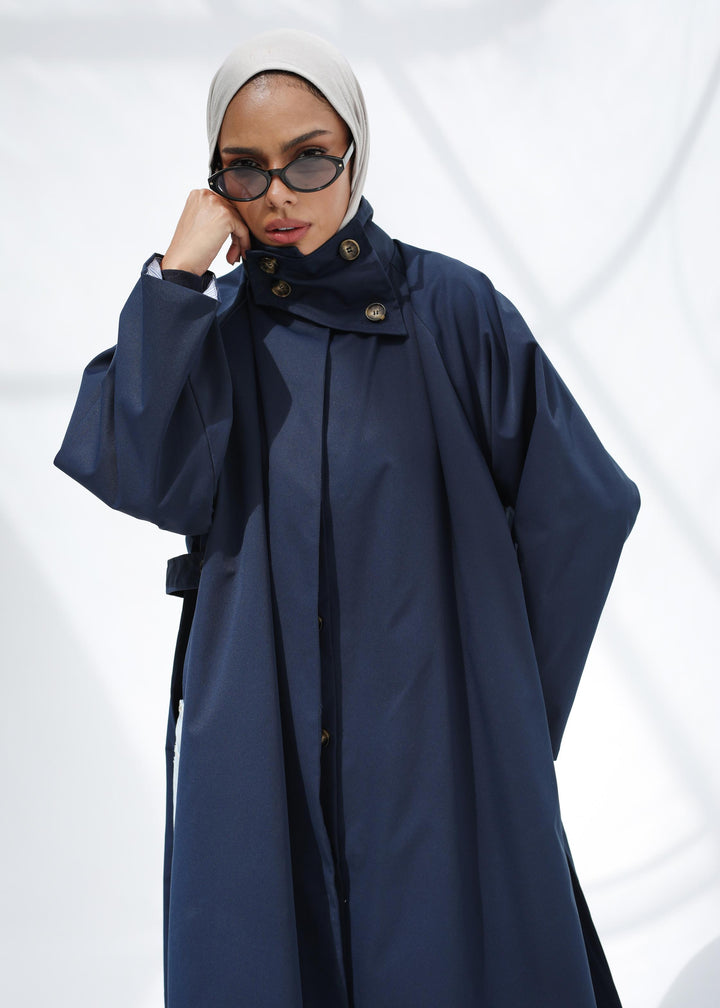The City Cape In Navy Blue