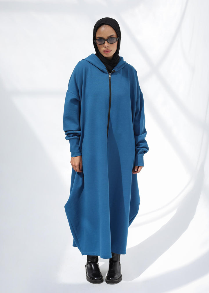 The Balloon Zip Hoodie In Dark Teal