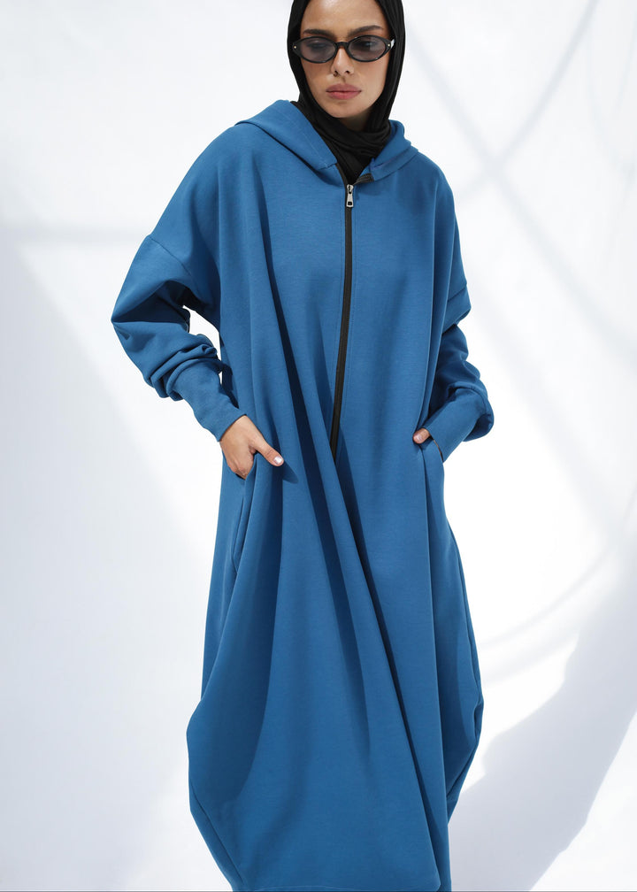 The Balloon Zip Hoodie In Dark Teal