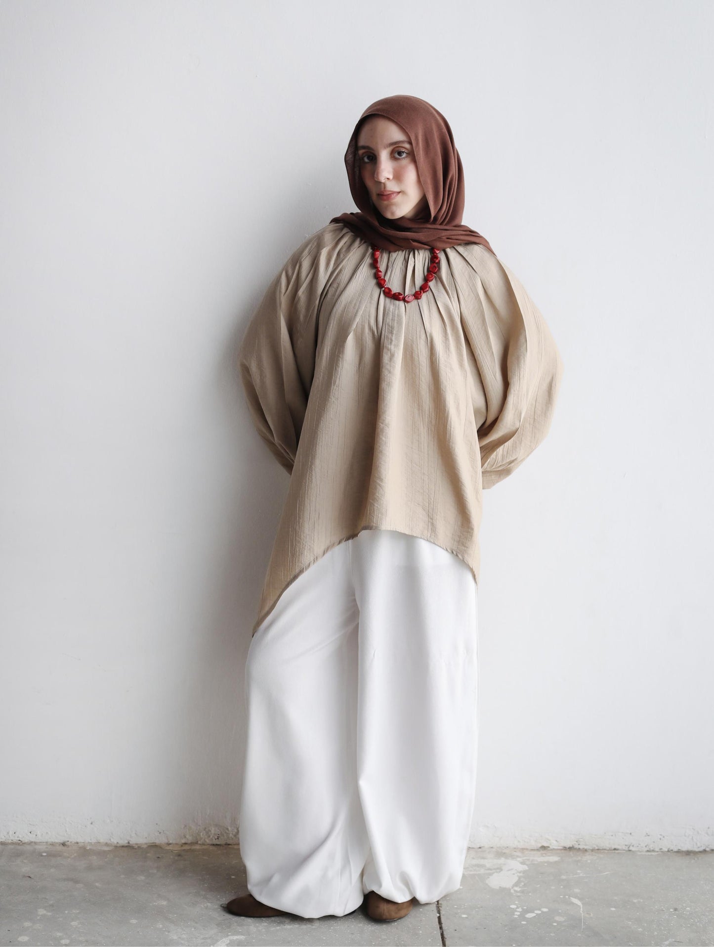 The Balloon Cloud Top in Sand Beige