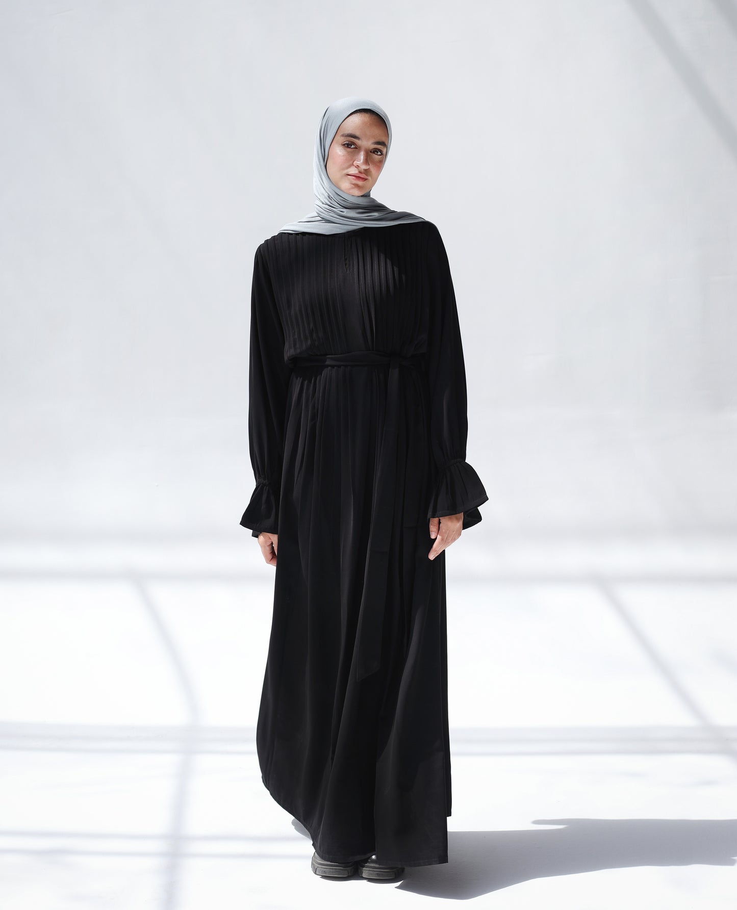 Front Pleated Abaya Dress