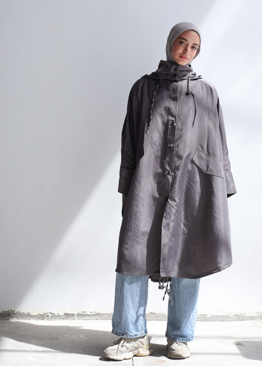 Aero Waterproof Poncho In Gray