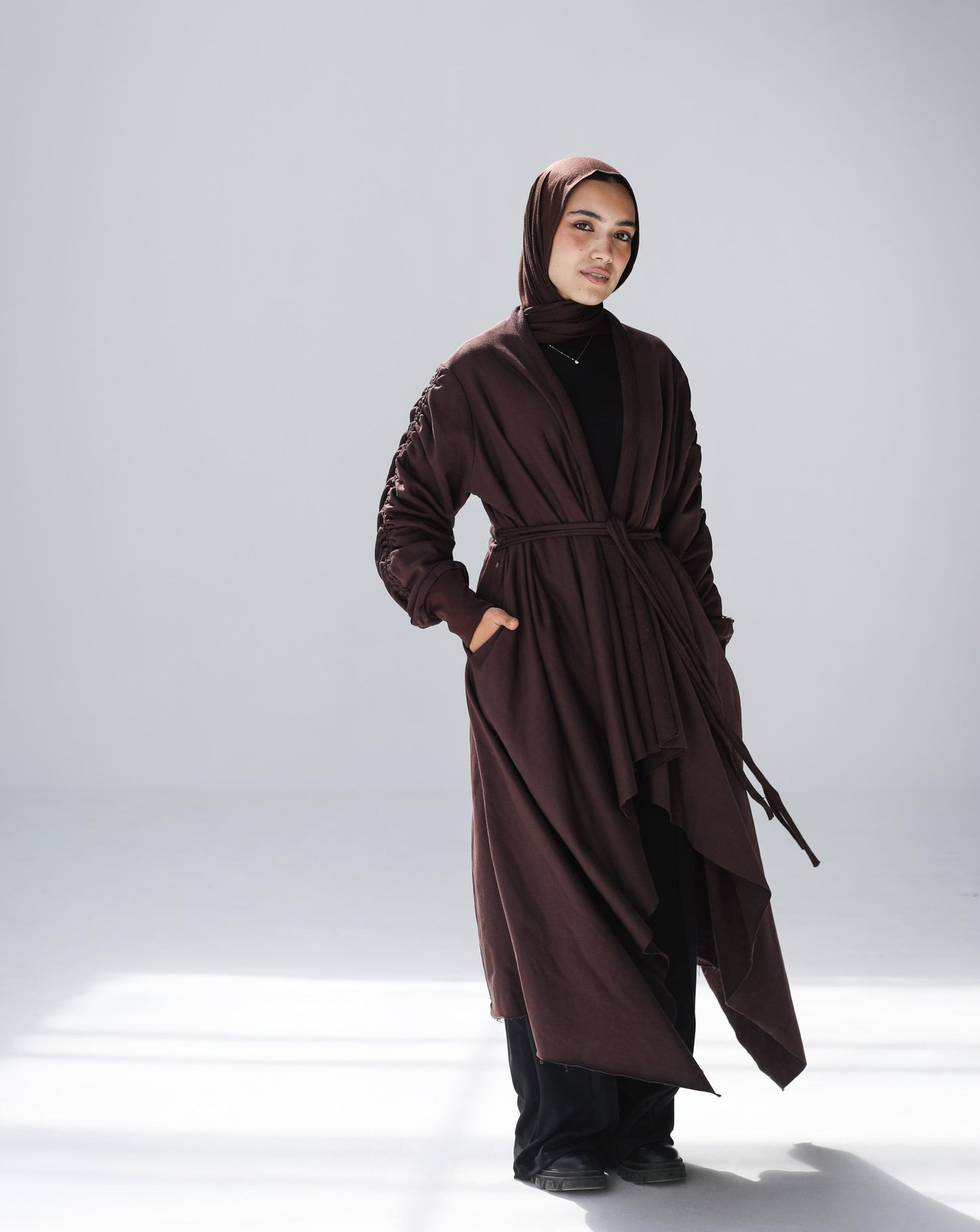 The Cascade Cardigan In chocolate mousse