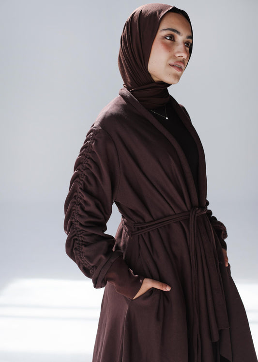 The Cascade Cardigan In chocolate mousse