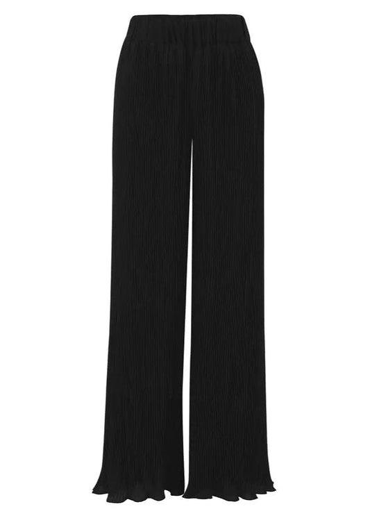 Narrow Pleated Pants in black