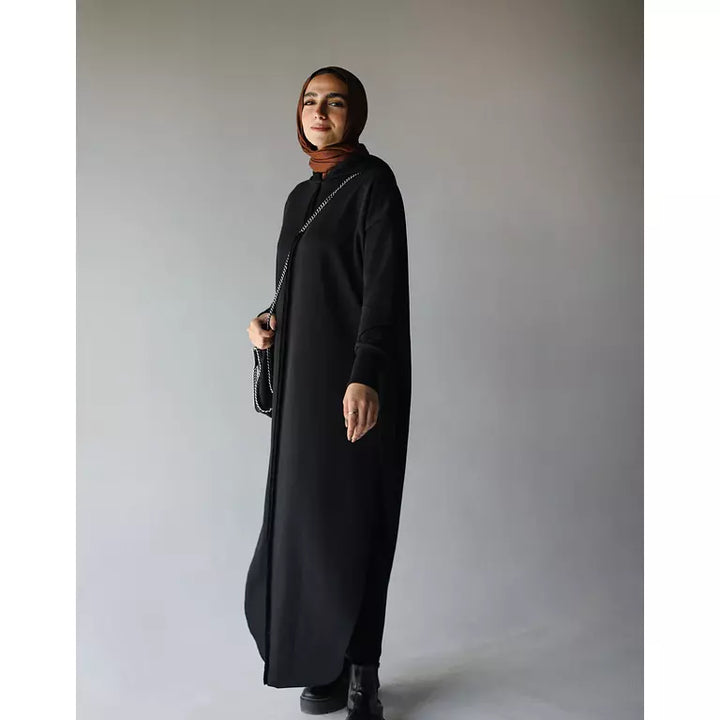 Rounded Hoodie In Black