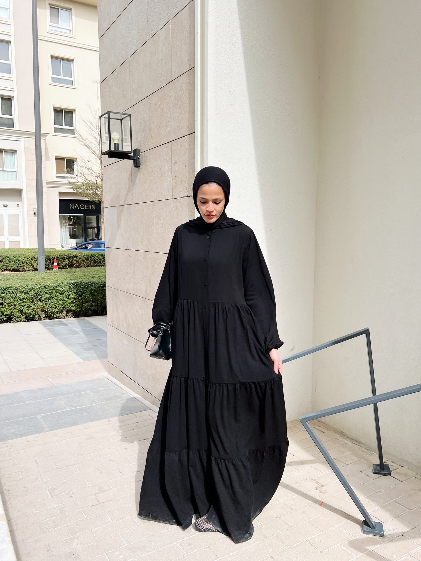 Layered buttoned Abaya