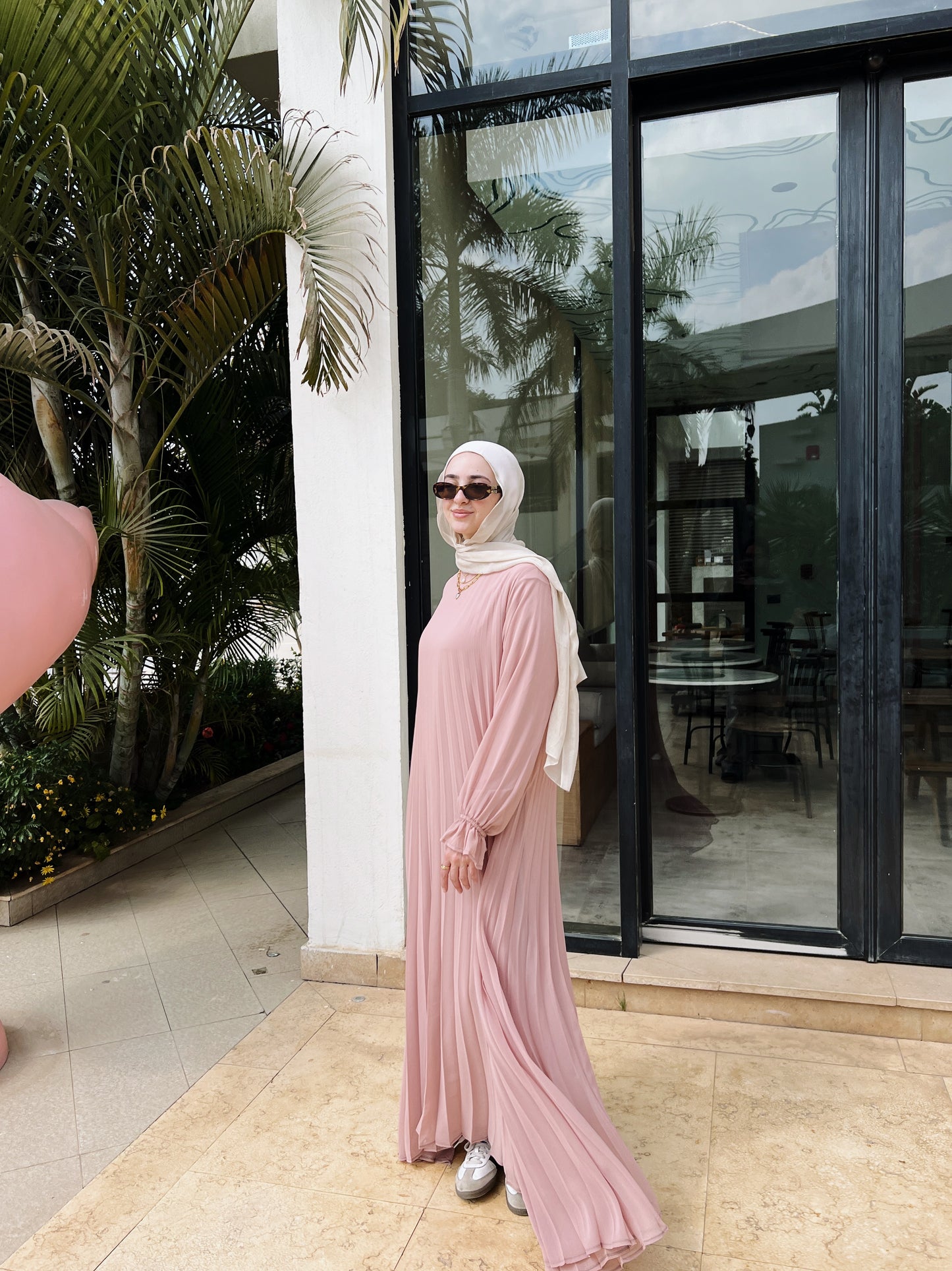 Cloach Pleated Dress In Pink