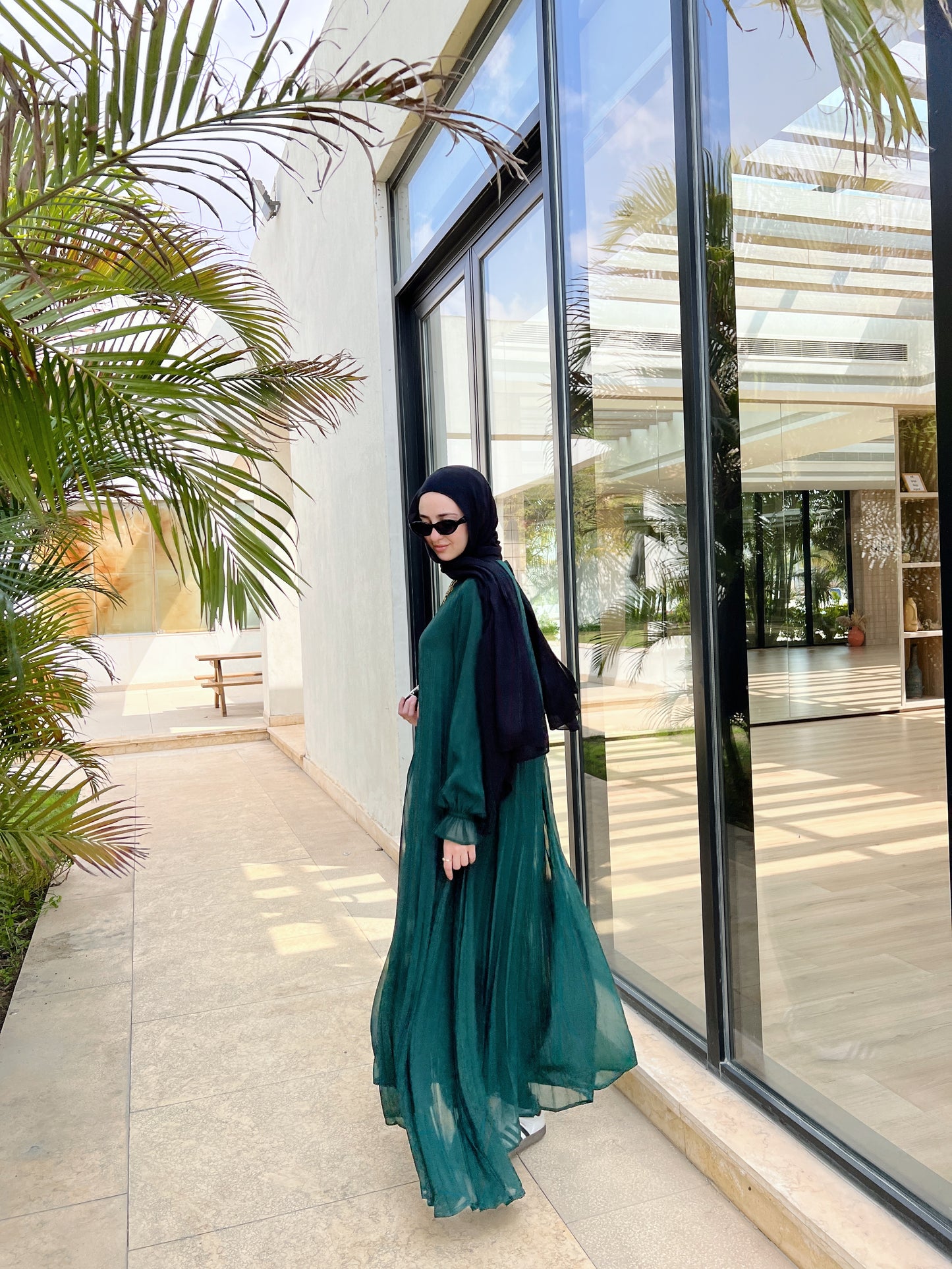Cloach Pleated Dress In Green