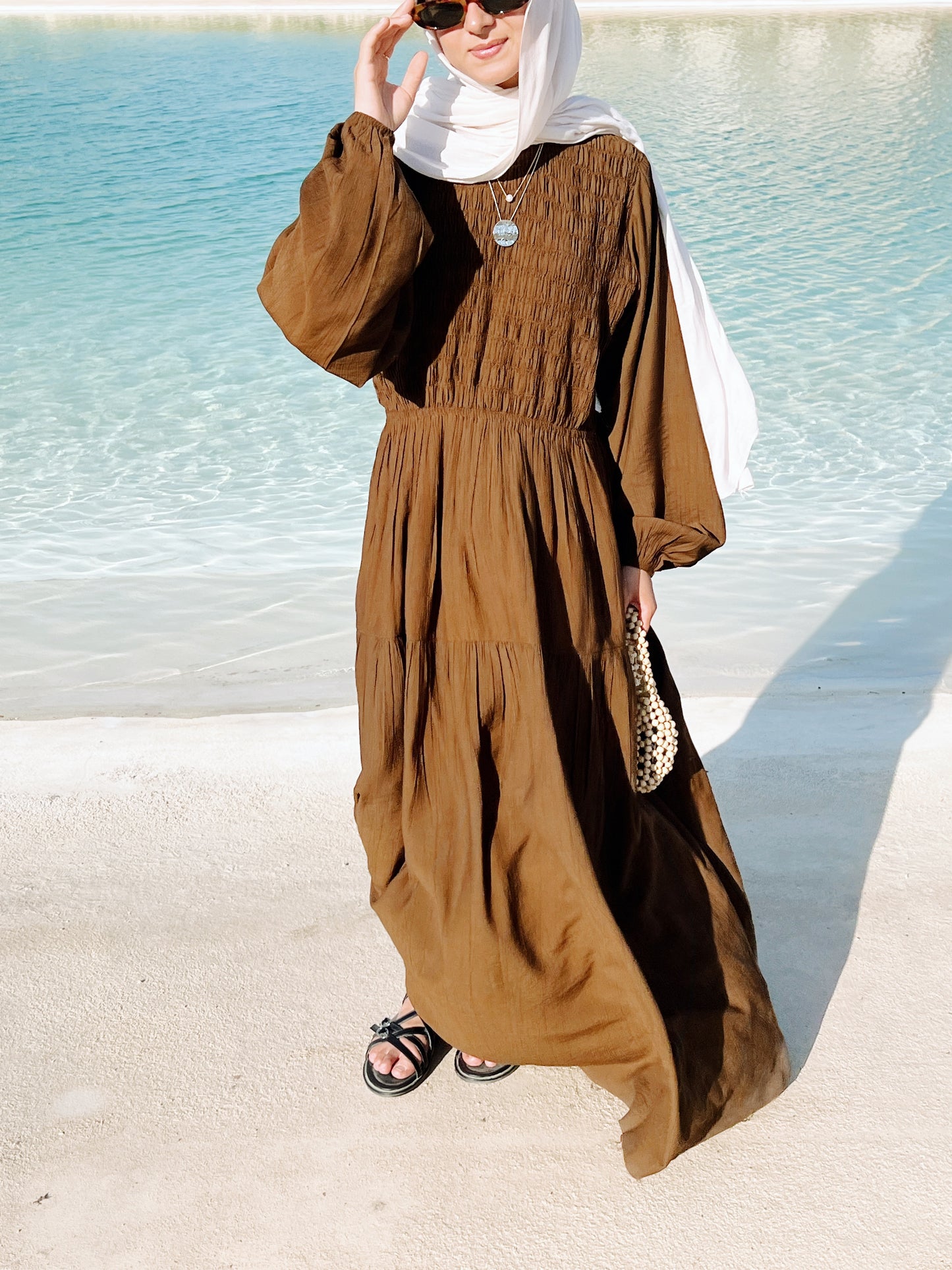 Weekend Wanderer Dress In Brown