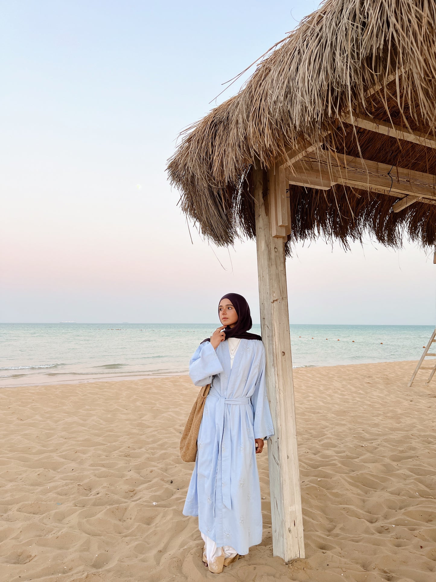 Embroidered Serenity cardigan Sky Blue
