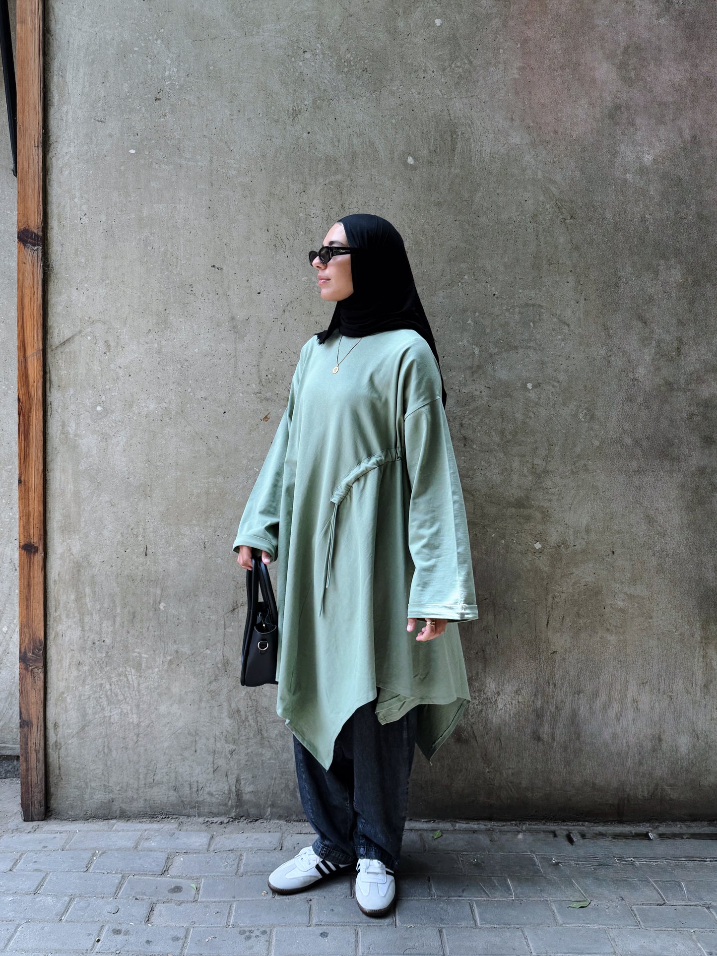 Breeze Drawstring Top In Earthy Olive