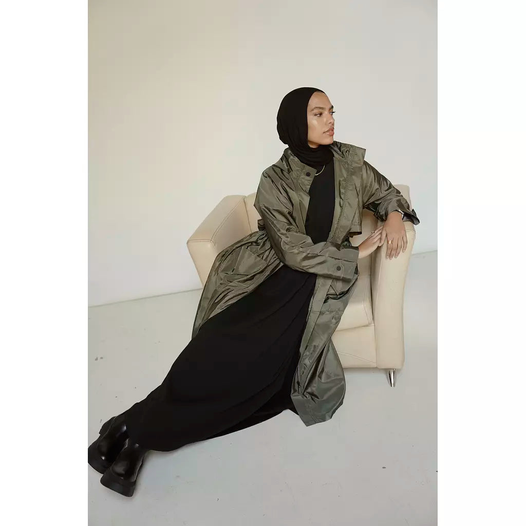Waterproof Trench Coat in Olive