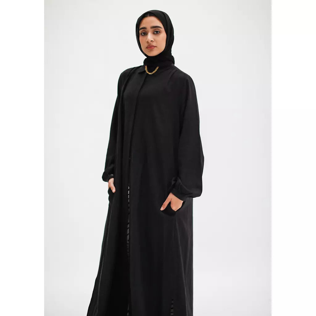 Maxi Linen Shirt In Black