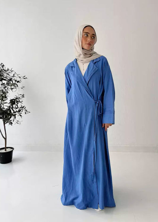 Wrap it up Linen Kimono in blue