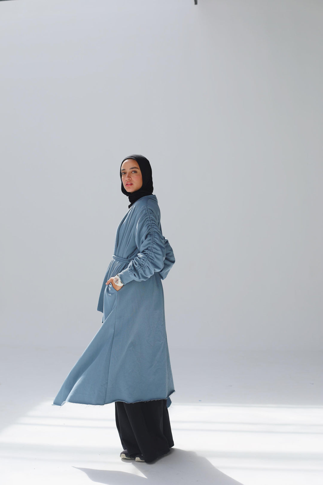 The Cascade Cardigan In Cloud Blue