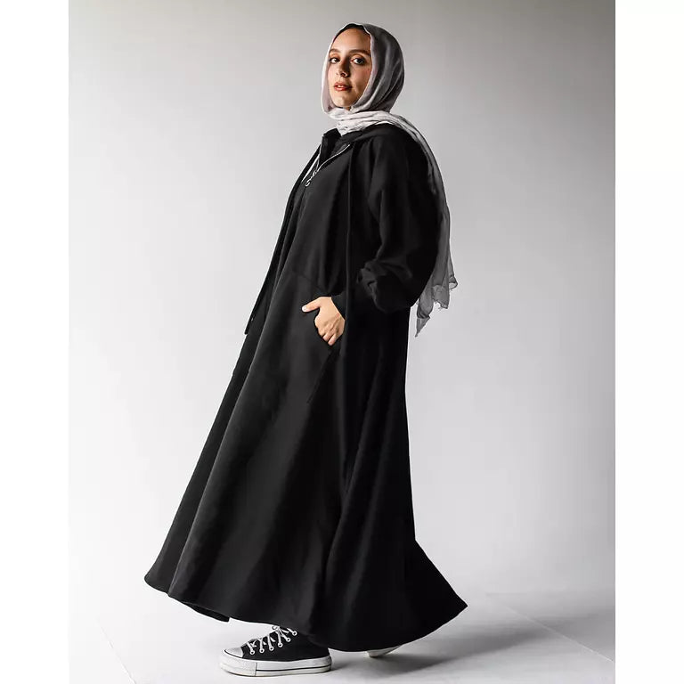 Milton Hoodie Dress In Black