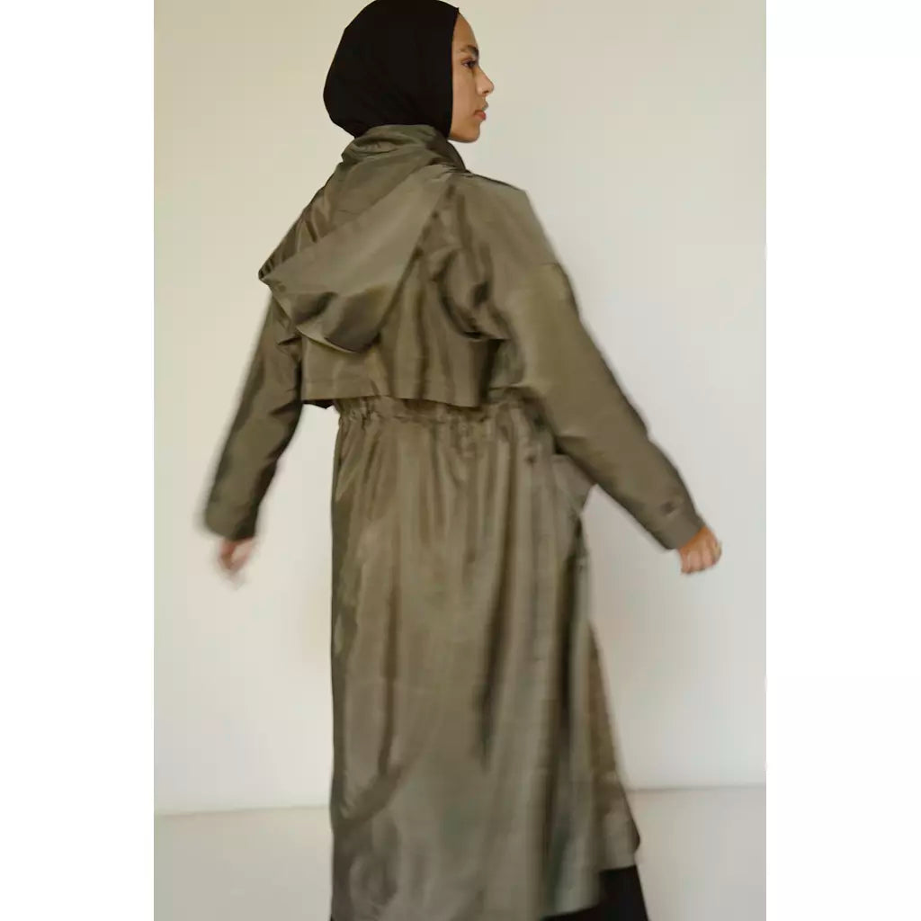 Waterproof Trench Coat in Olive