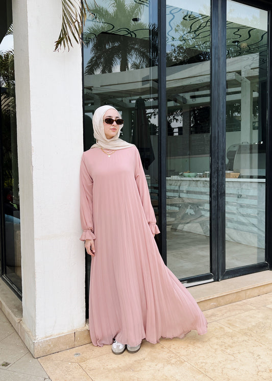 Cloach Pleated Dress In Pink