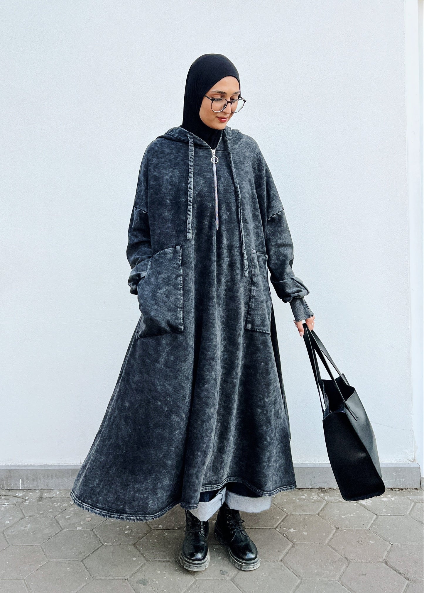 Milton Hoodie Dress In Washed