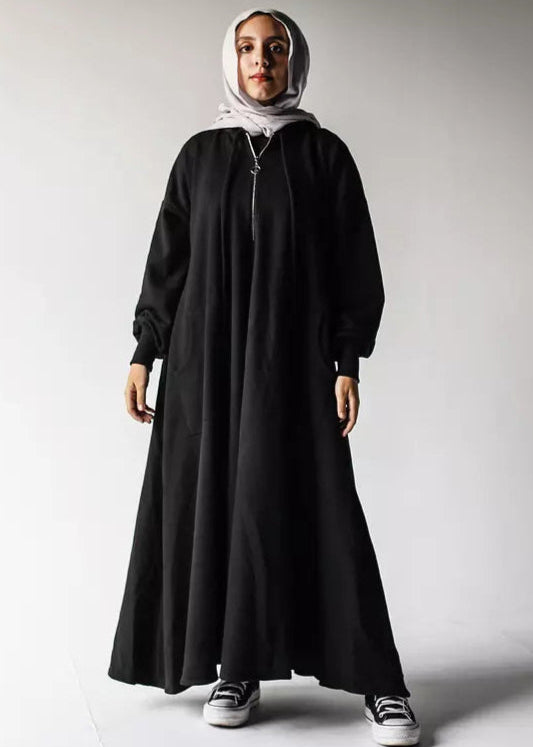 Milton Hoodie Dress In Black