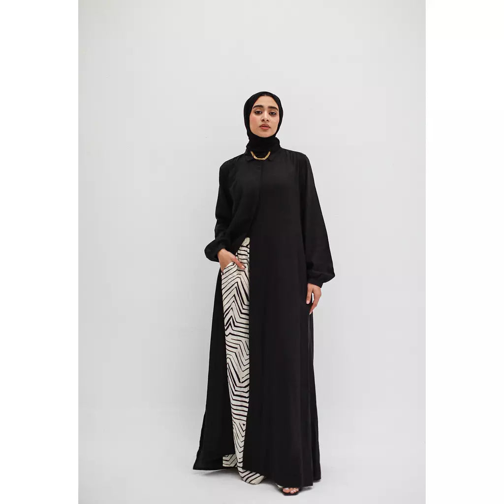Maxi Linen Shirt In Black
