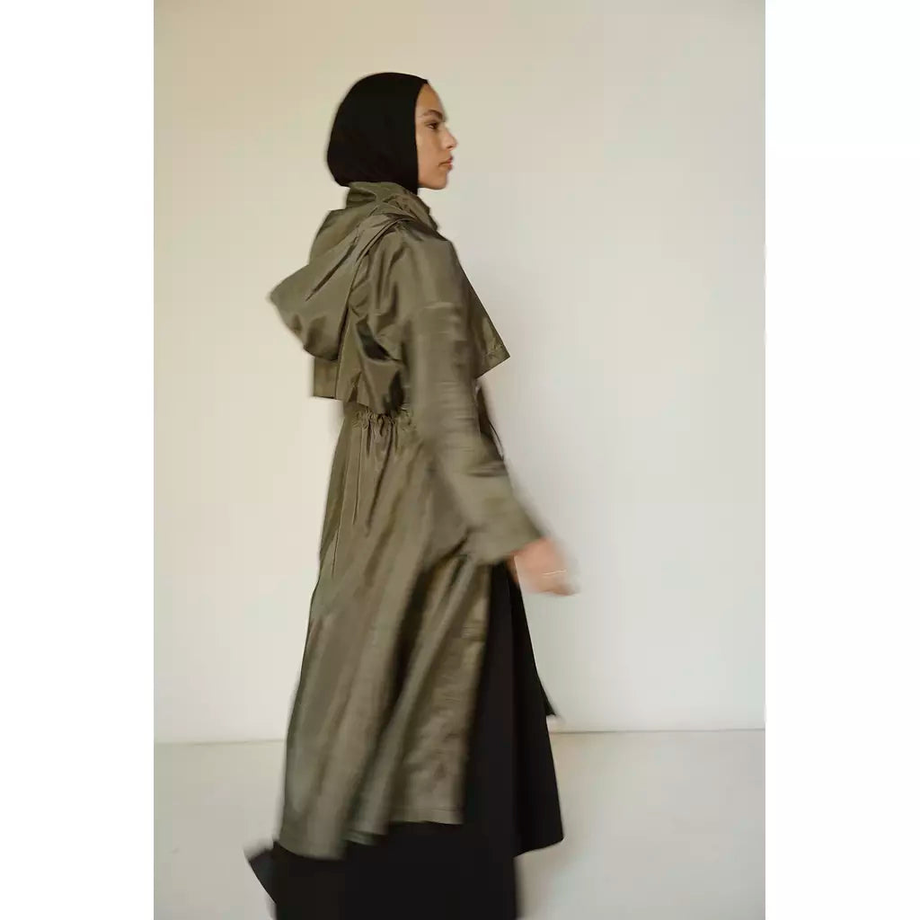 Waterproof Trench Coat in Olive