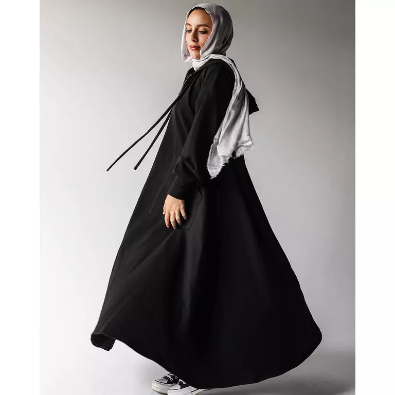 Milton Hoodie Dress In Black