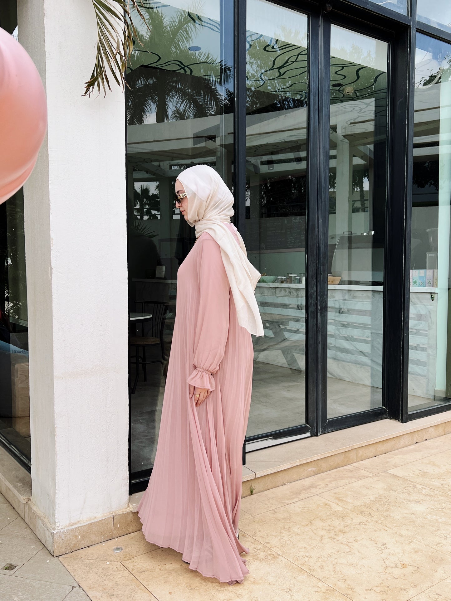 Cloach Pleated Dress In Pink