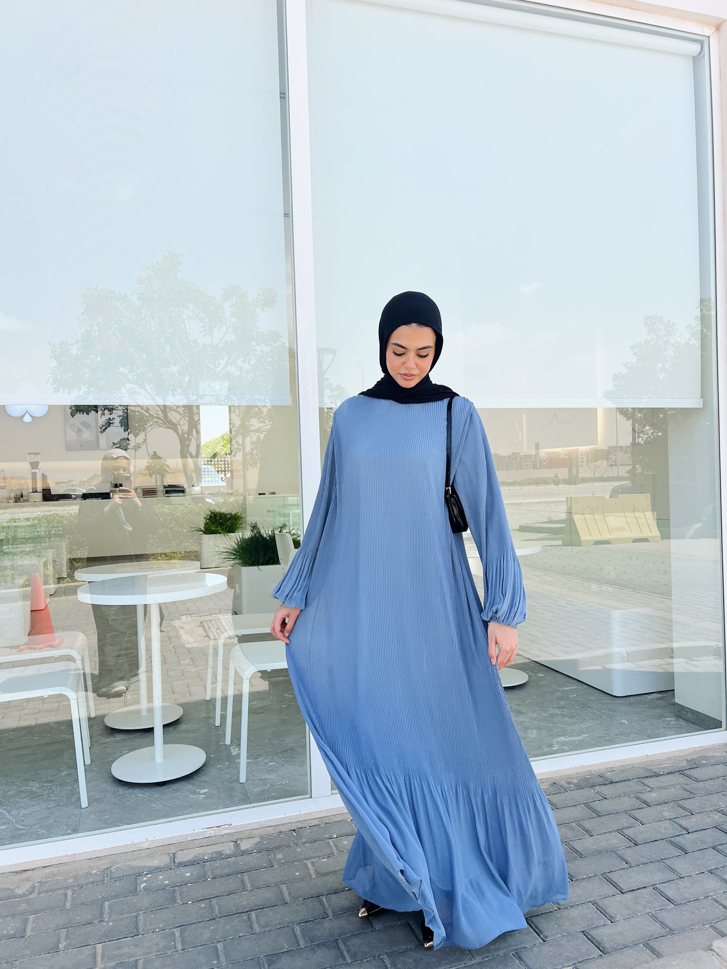 Dreamy Swirl Dress In Baby Blue