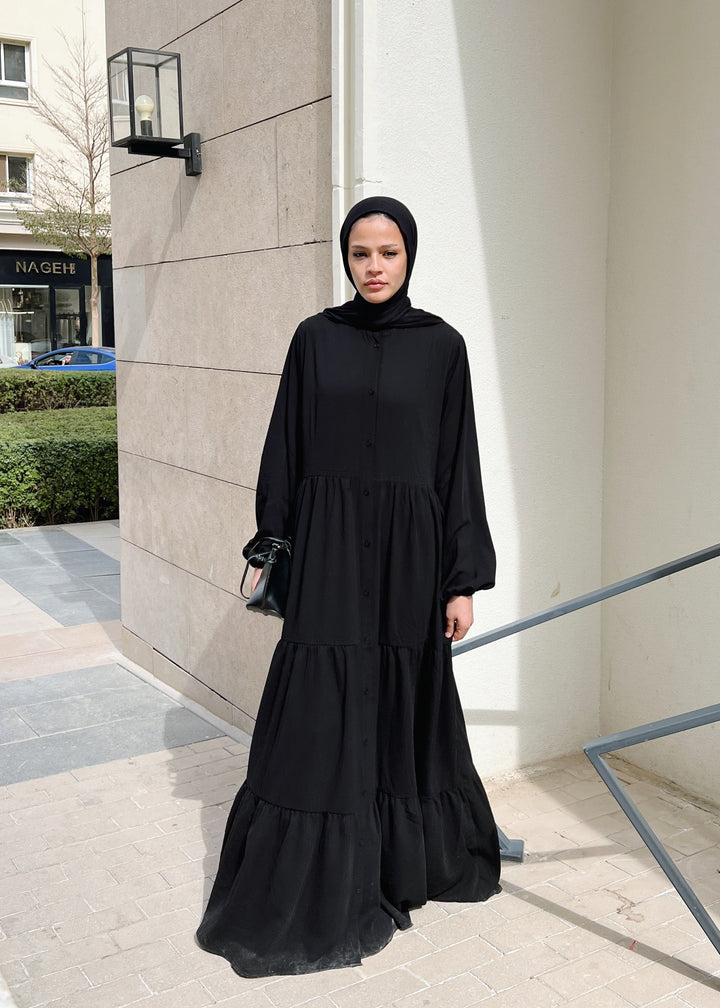 Layered buttoned Abaya