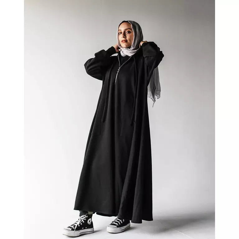 Milton Hoodie Dress In Black