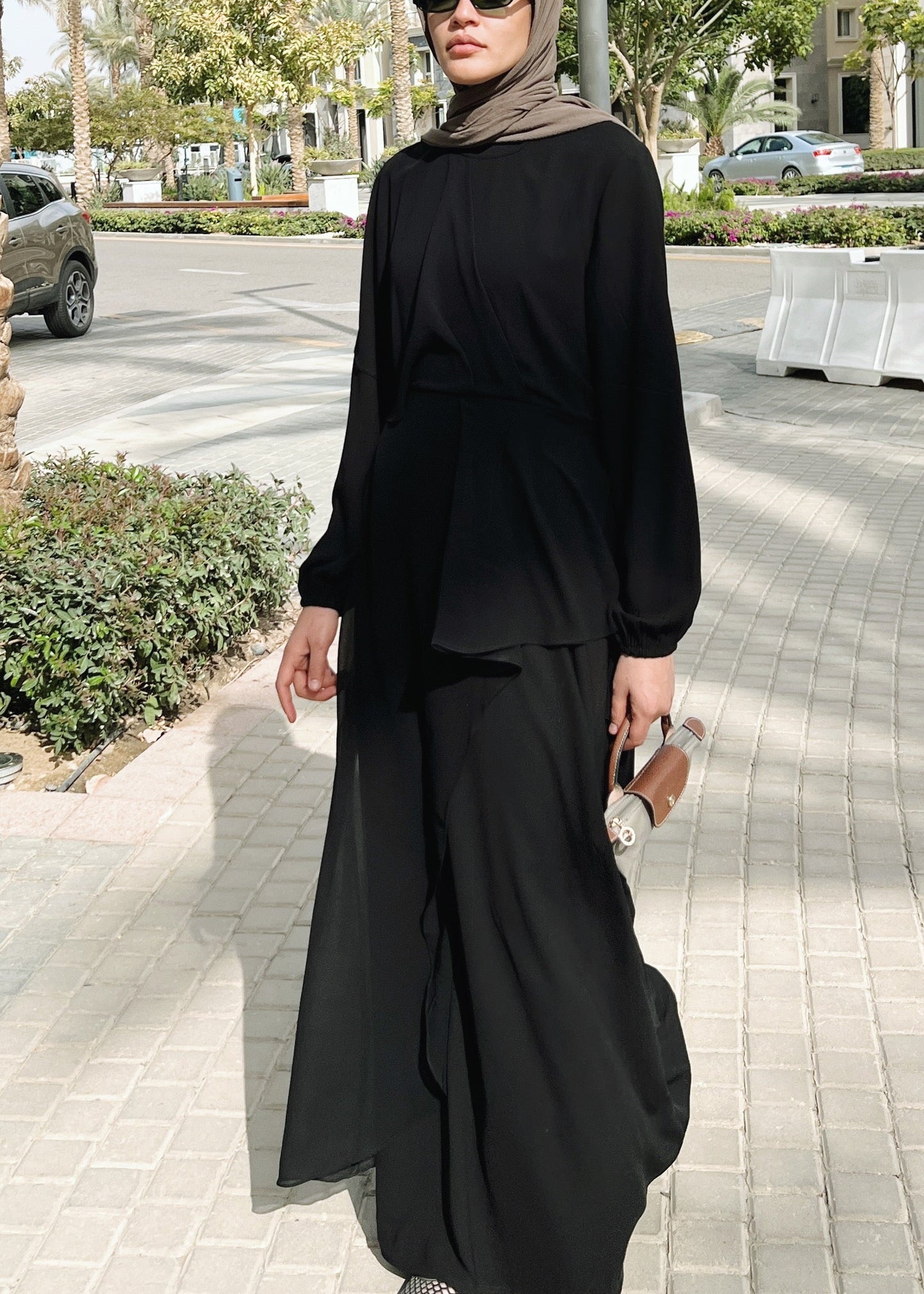 Chiffon Overlay Abaya
