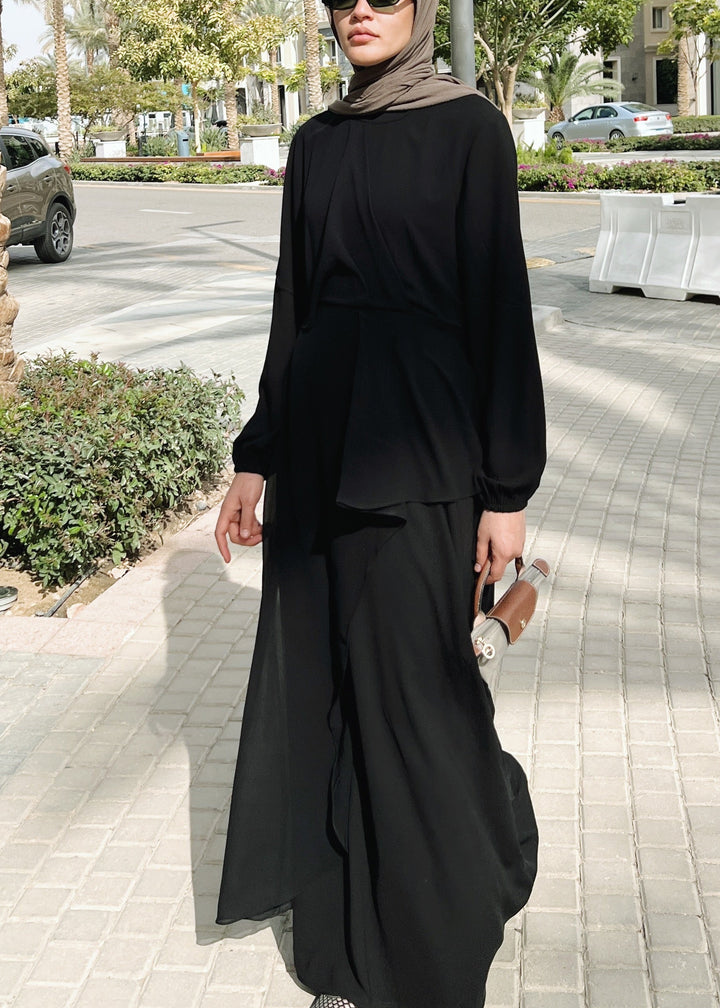 Chiffon Overlay Abaya