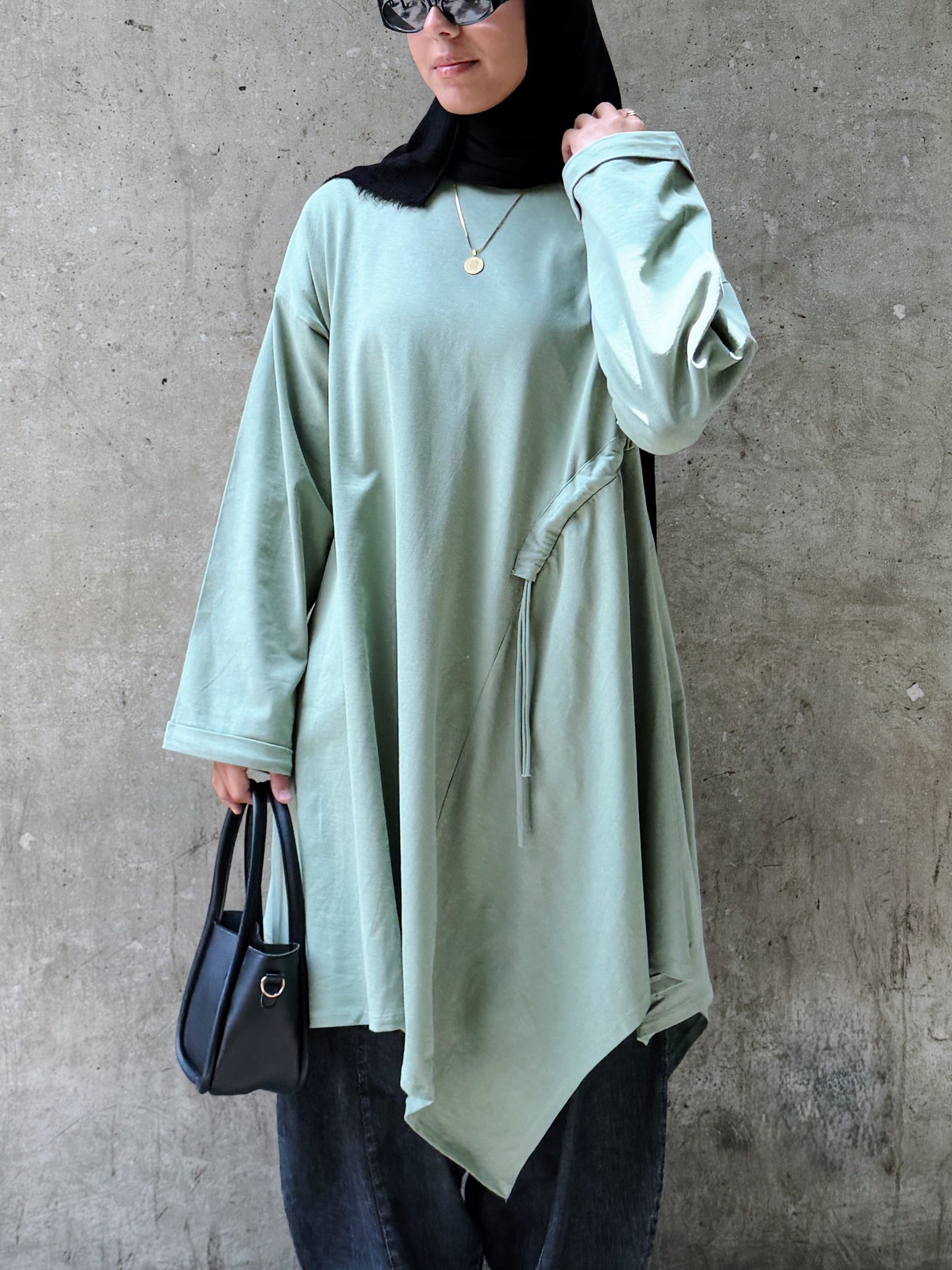 Breeze Drawstring Top In Earthy Olive