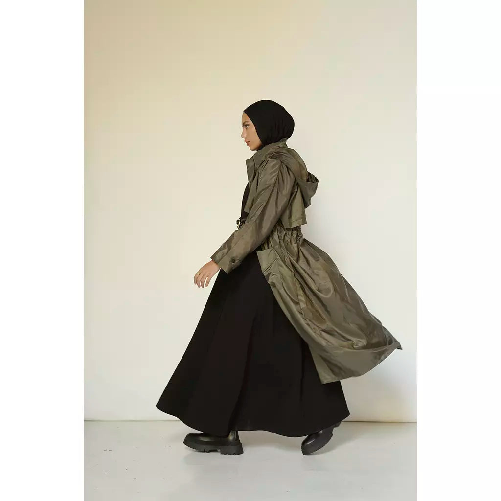 Waterproof Trench Coat in Olive