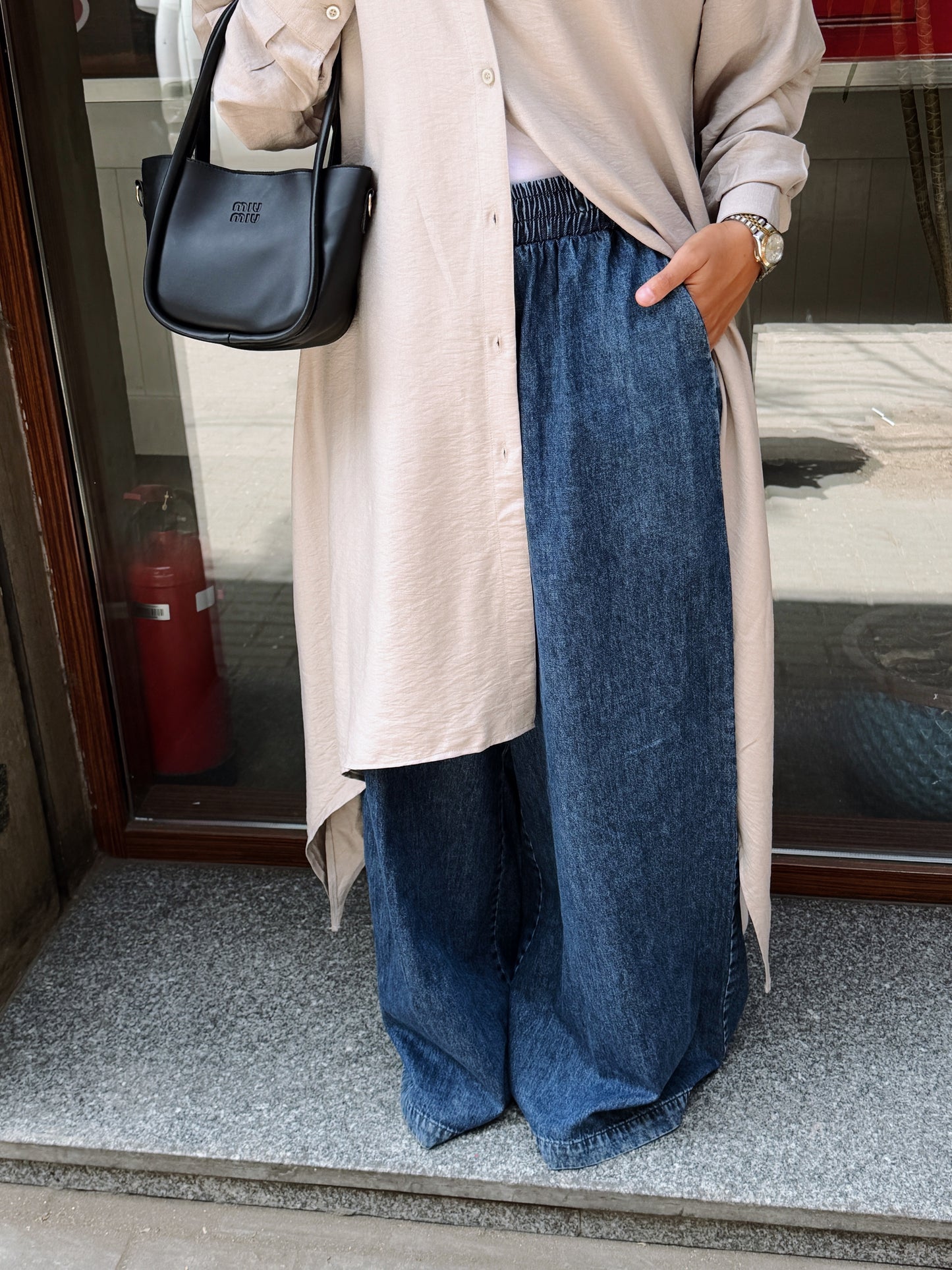 Indigo Wide Leg Denim Pants