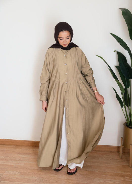 The Summer Pleat Shirt Olive