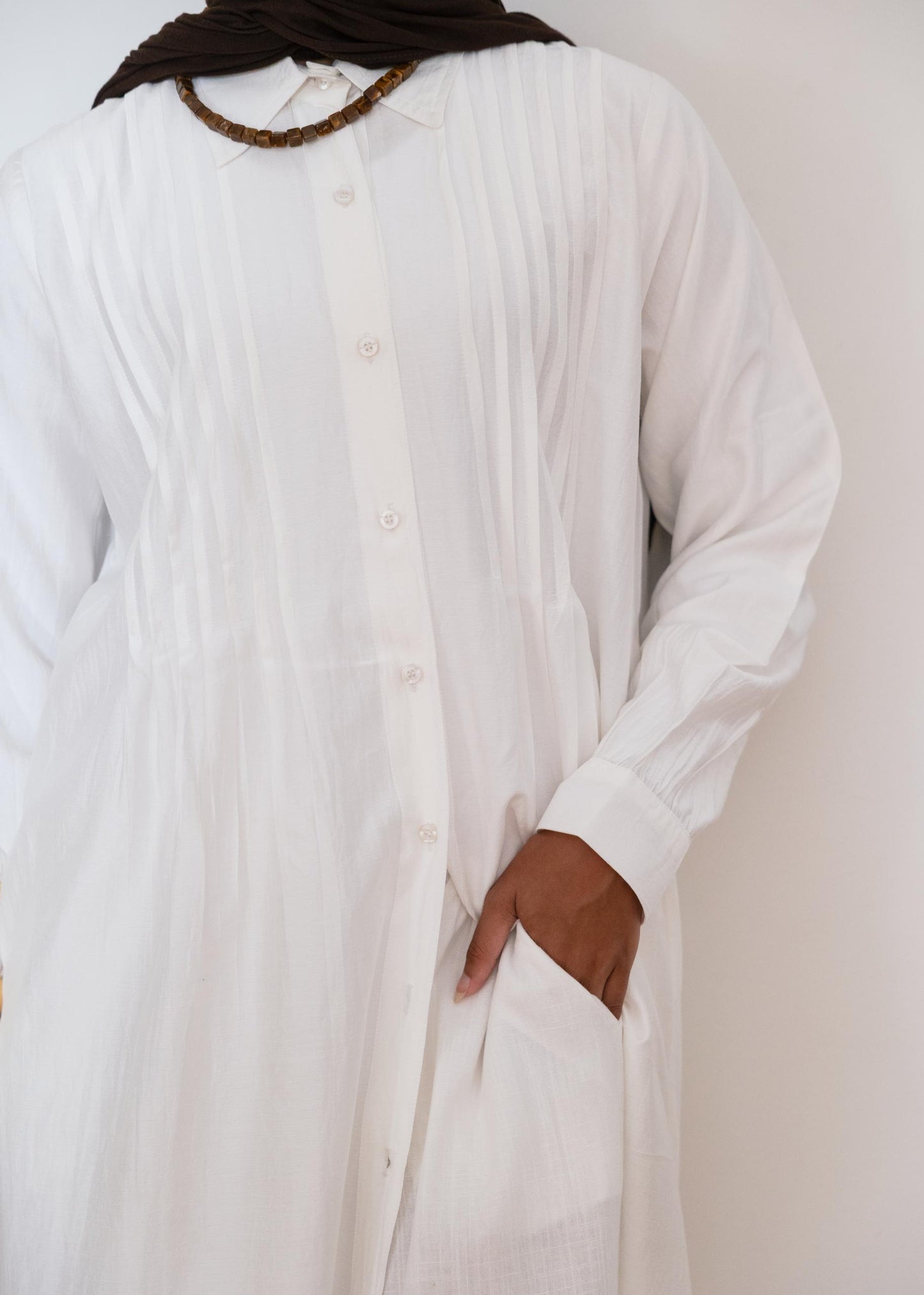 The Summer Pleat Shirt In White